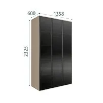 Шкаф 3-х дверный Bogemia Air (Ваниль/Черный) БМШ2/3(3)