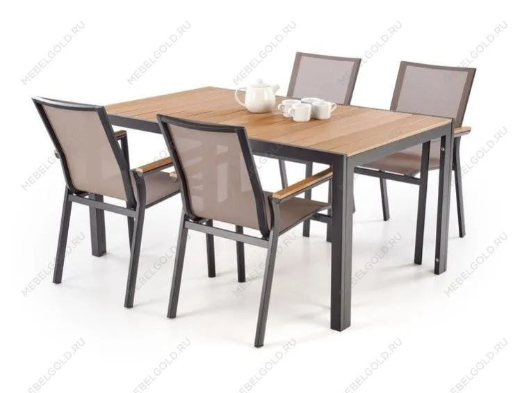 Стол обеденный Halmar FIERRO P (коричневый/черный) | изображение 1