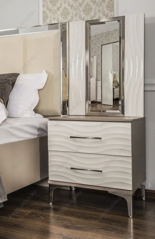 Тумба прикроватная Гравита (без зеркала) белый глянец | изображение 3