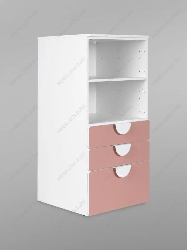 Стеллаж Пикси, с тремя выдвижными ящиками 60x57x120, мечтательный пион | изображение 13