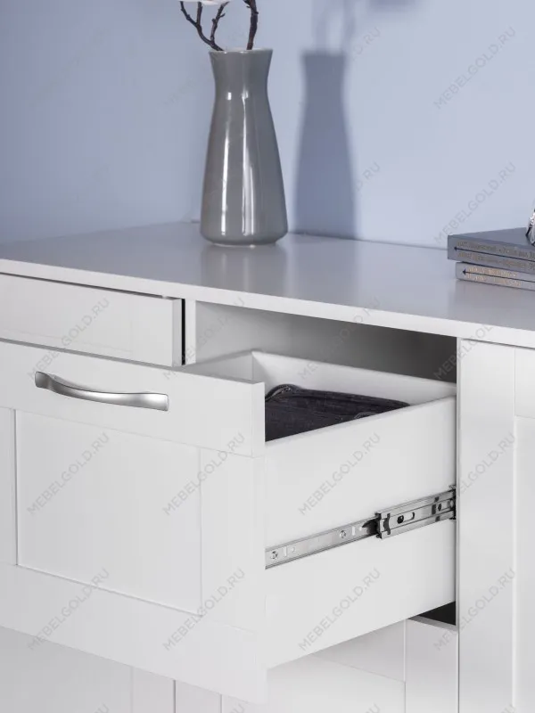 Тумба Сириус 3 двери, 1 ящик, 117х41х124 см, белая | изображение 3