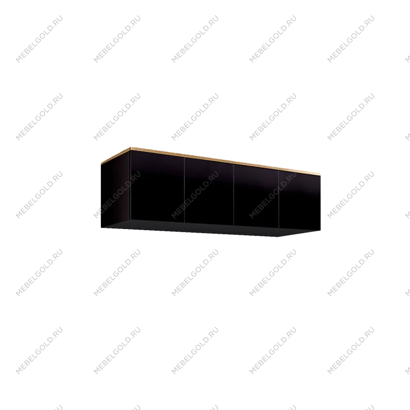 Антресоль для 4-х дверного шкафа Римини (Черный/золото) РМАН-1(4)