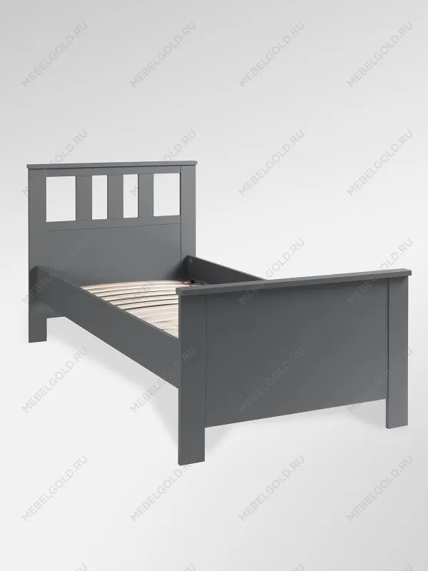 Кровать односпальная Сага, 90х200 см, серая | изображение 6