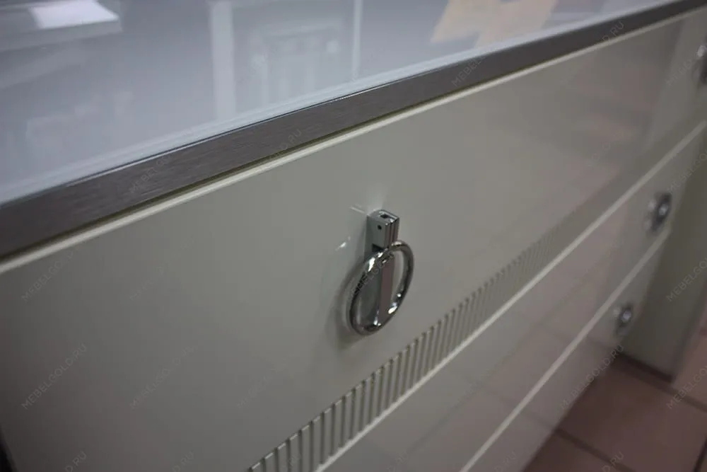 м. Марьина Роща - Комод узкий c планкой Римини СОЛО (белый серебро) РМКМ-2 (s) | изображение 1