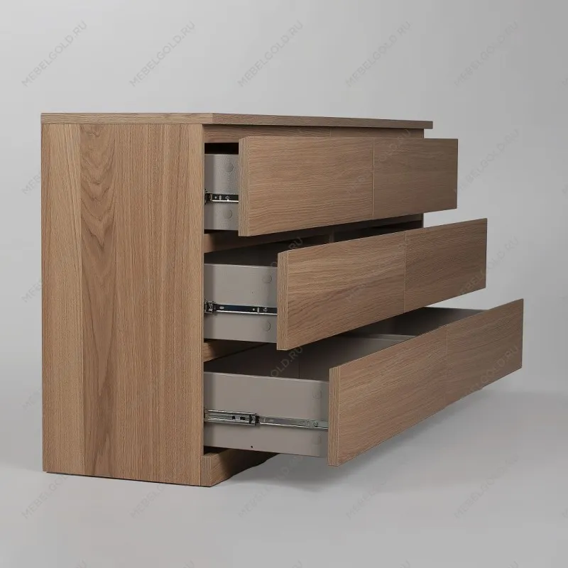 Комод Варма, 6 ящиков, горизонтальный, 160х78х40 см, шпон натурального дерева, дуб беленый | изображение 16