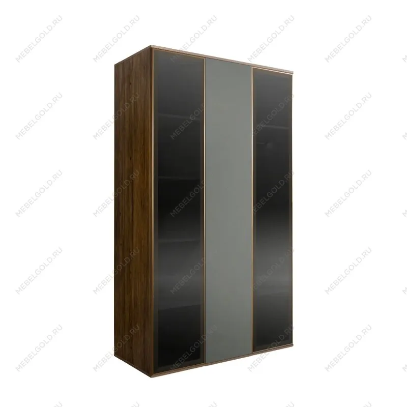 Шкаф 3-х дверный Bogemia Woodline Air (Серый/Золото) БМШ2/3(2)