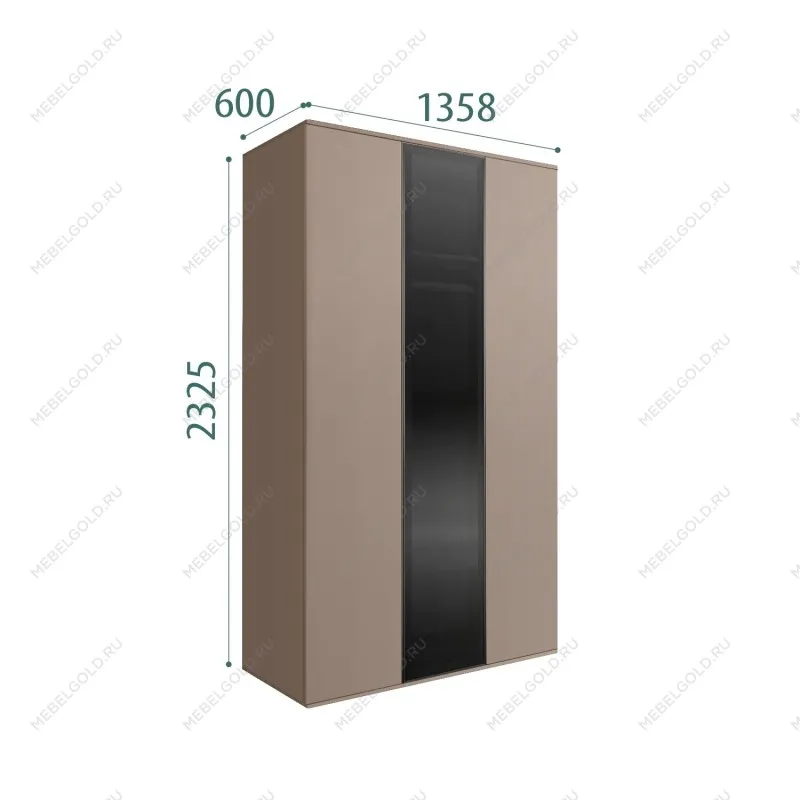 Шкаф 3-х дверный Bogemia Air (Мокка/Черный) БМШ2/3(1)