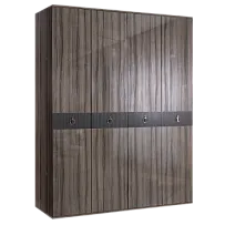 Шкаф 4-х дверный Римини СОЛО (Орех империя/Серебро) РМШ2/4(s)