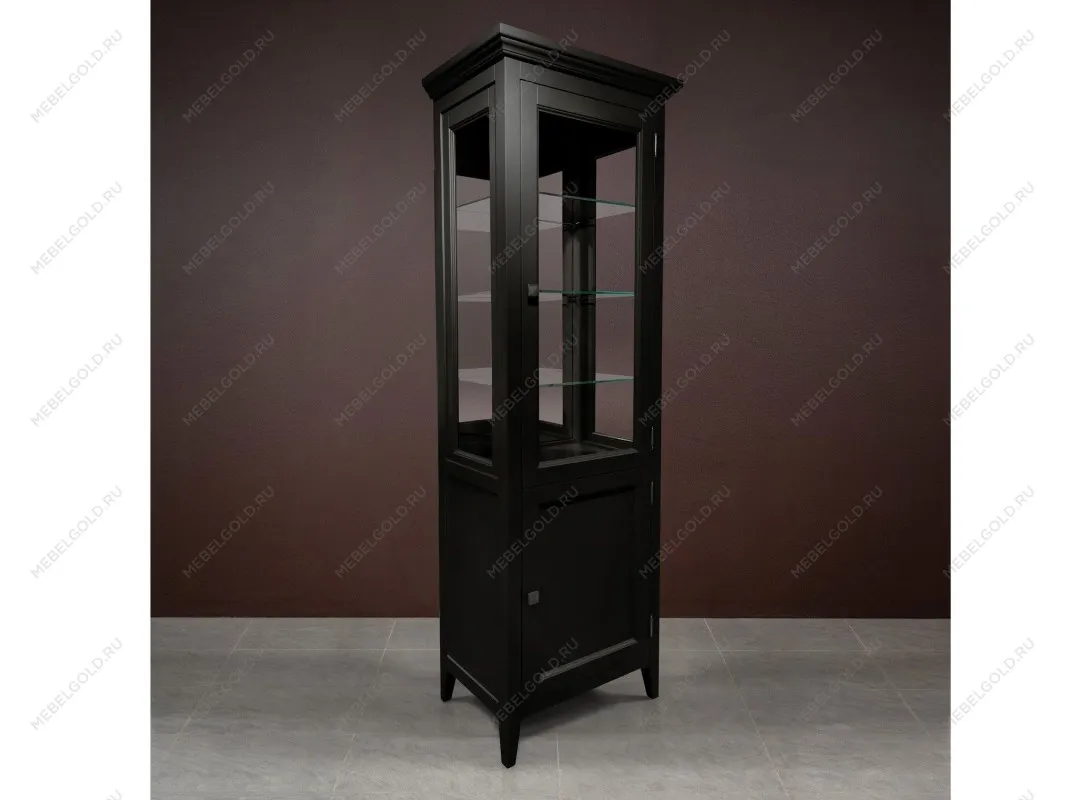 Витрина 1 дверная правая с зеркалом Manhattan (Черный) | изображение 3