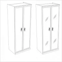 Натали секция 2-ств без зеркал белый глянец