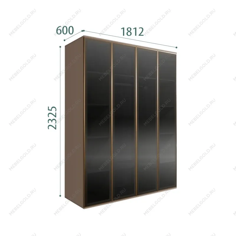 Шкаф 4-х дверный Bogemia Air (Мокка/Золото) БМШ2/4(4)