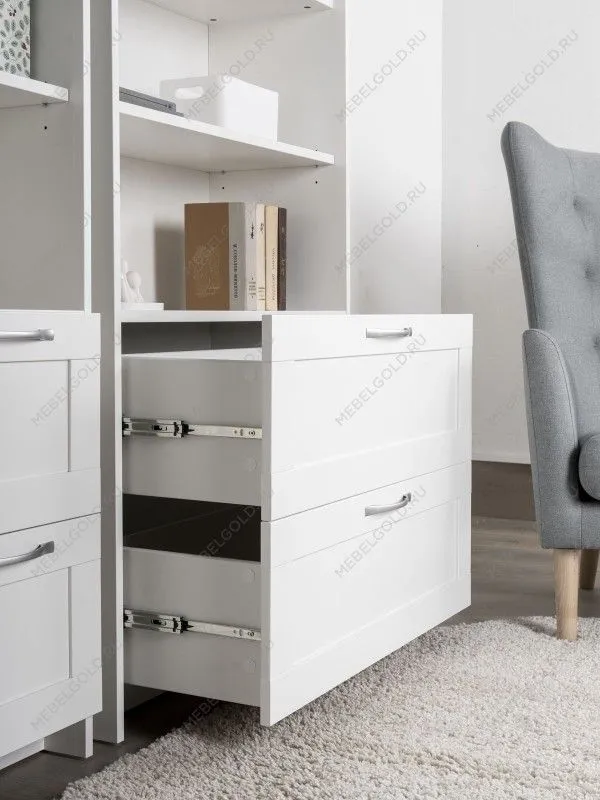 Стеллаж Сириус, 2 ящика, 78х35х190 см, белый | изображение 1