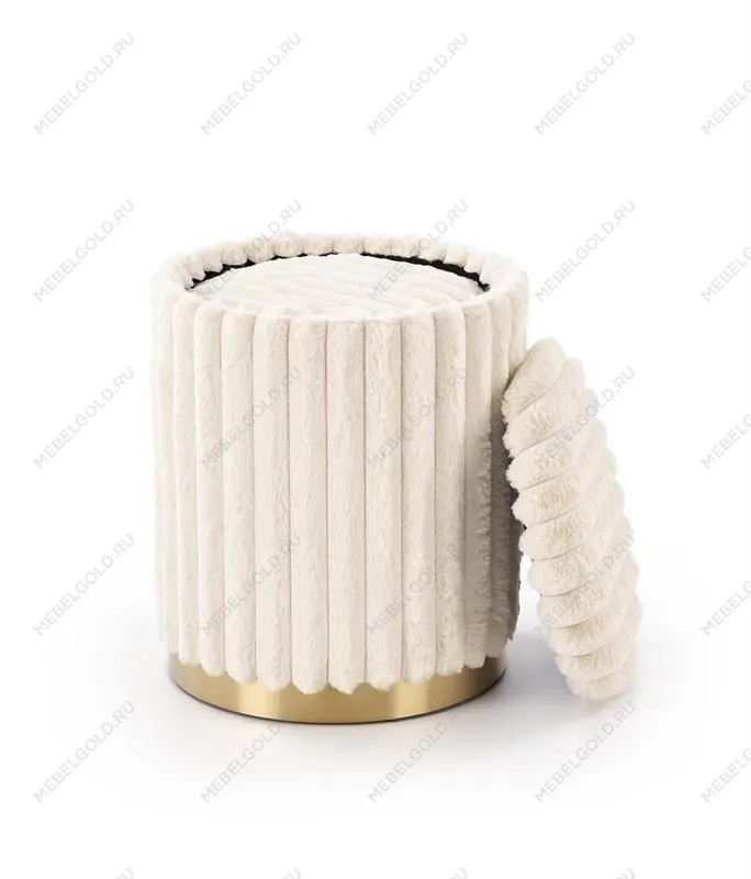 Комплект Halmar FIDO (2 пуфа) (кремовый/золотой) | изображение 2