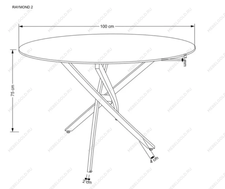 Стол обеденный Halmar RAYMOND 2 (белый мрамор/золотой) | изображение 8