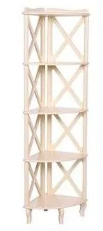 Этажерка-стеллаж угловая Джульетта-4 (дуб шампань)