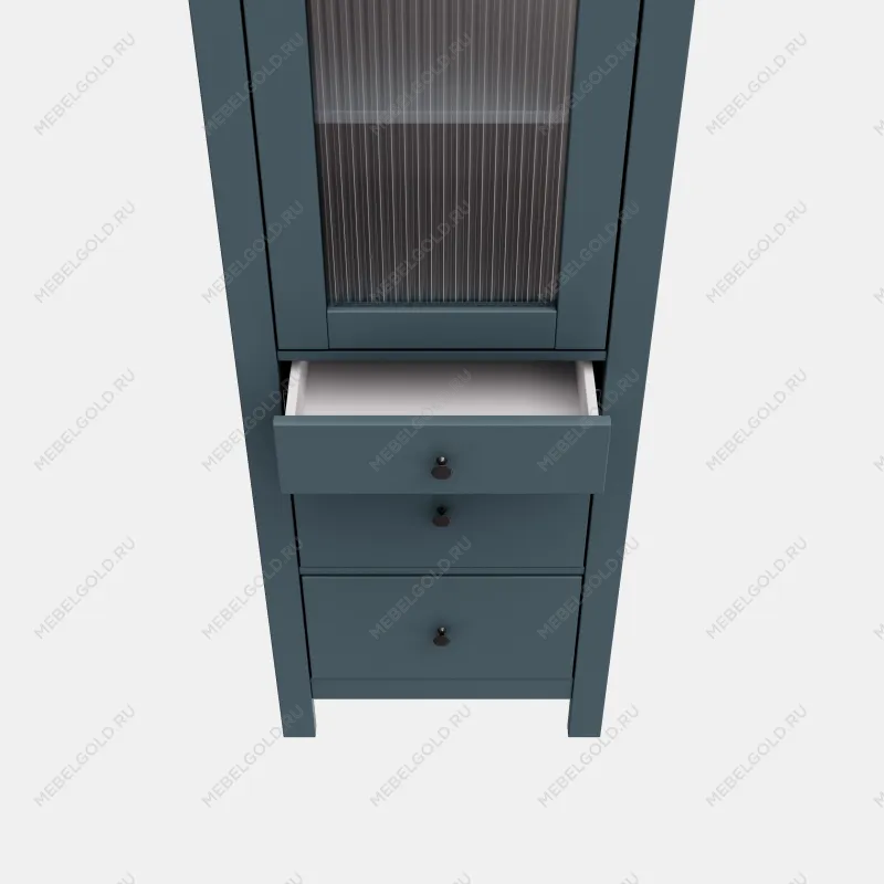 САГА шкаф с витриной 50 МОРУ темно-бирюзовый | изображение 5