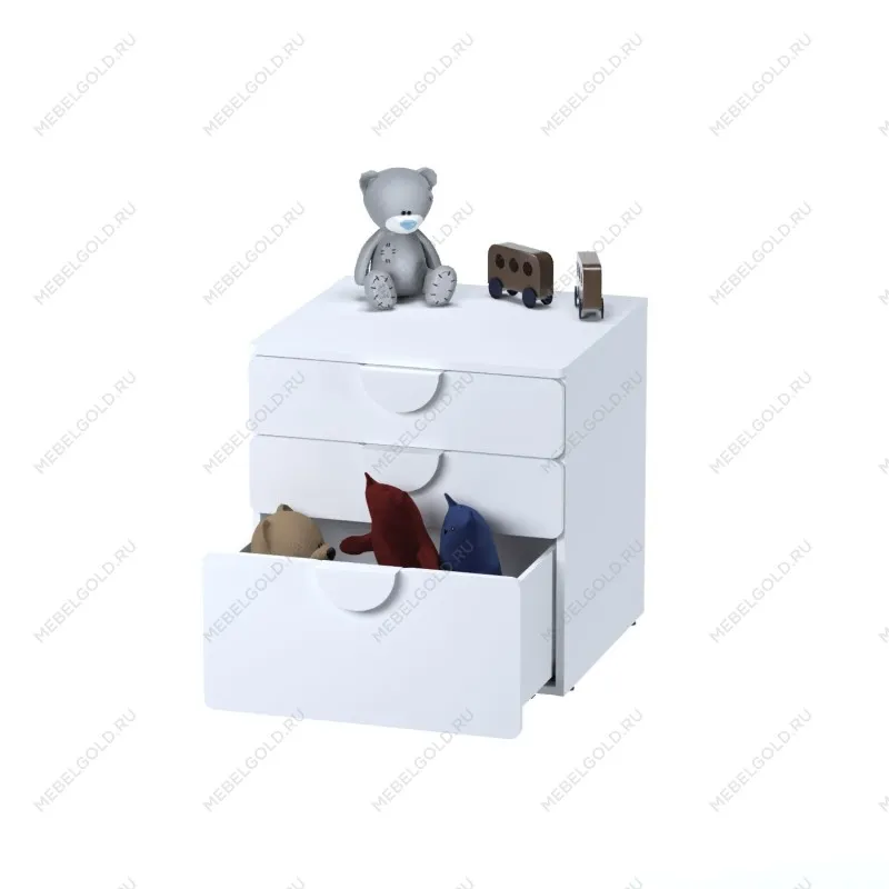 ПИКСИ комод 3 ящика 60x57x63, робкий подснежник | изображение 4