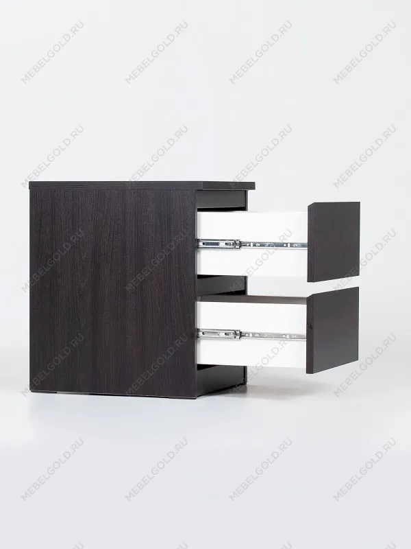 Тумба прикроватная Мальта, 2 ящика, 48х40х54 см, черная, дуб венге | изображение 22