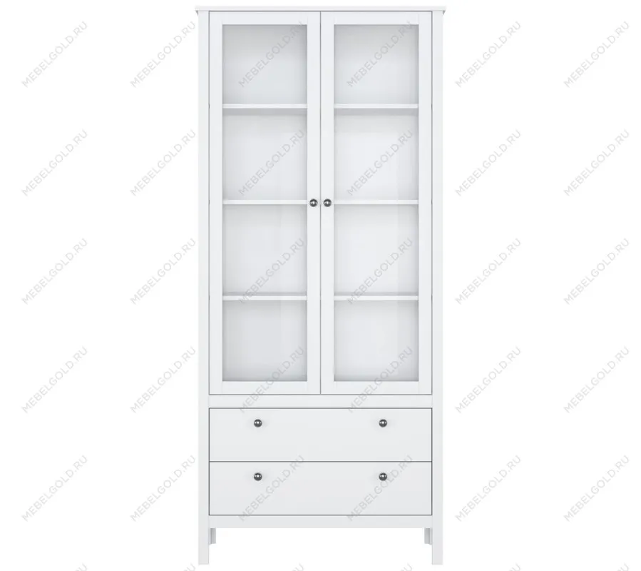 Шкаф-витрина Ева (Хельга) REG2W2S белый