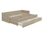 БРИМНЭС / СИРИУС Кровать двухспальная раздвижная ИКЕА / IKEA 90/180х200, Дуб Сонома | изображение 2