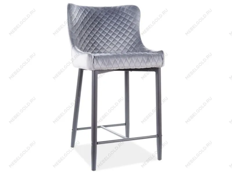Барный стул Signal COLIN B H-2 VELVET (серый/черный)