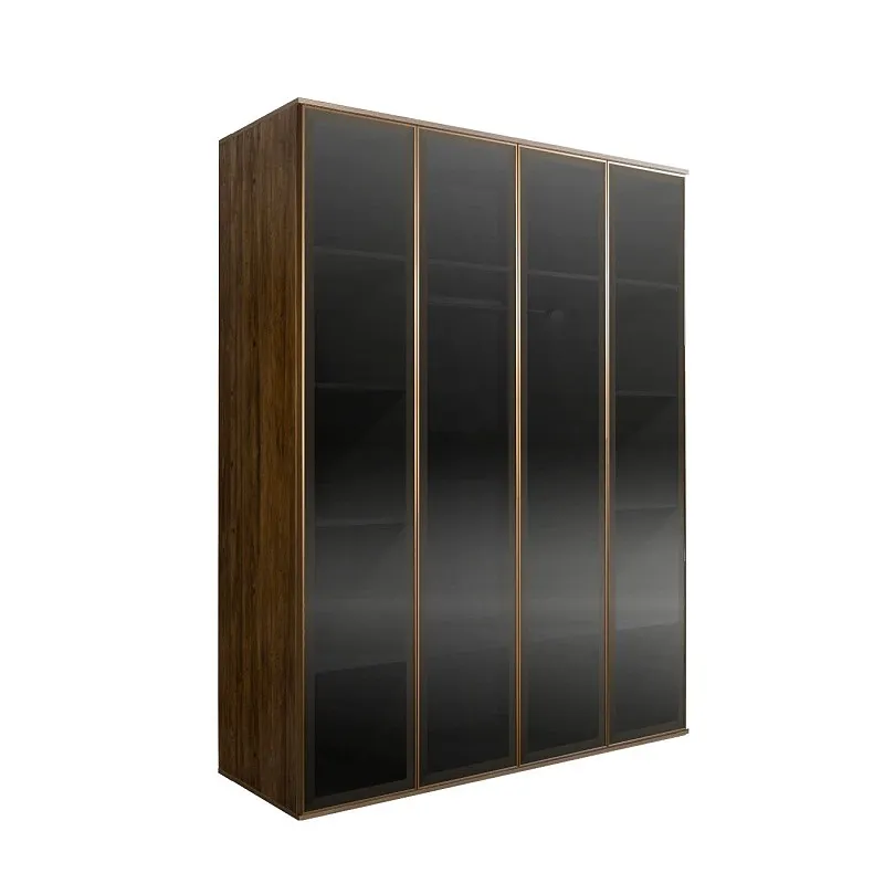 Шкаф 4-х дверный Bogemia Woodline Air (Wood/Золото) БМШ2/4(4)