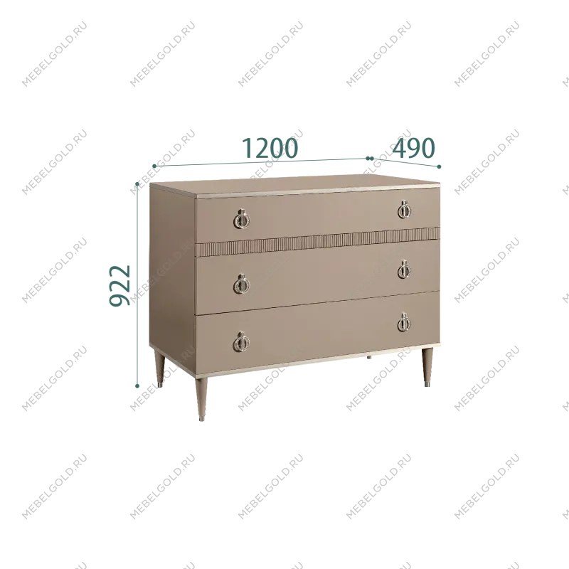 Комод с планкой Римини СОЛО (Мокка/Серебро) РМКМ-3(s)