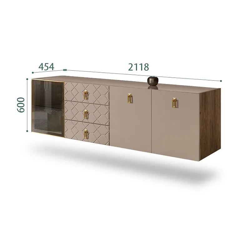 Комод 2.1м Bogemia Woodline Fly Fa (Мокка) (Lakobel/Золото) БМКМ-5[4]