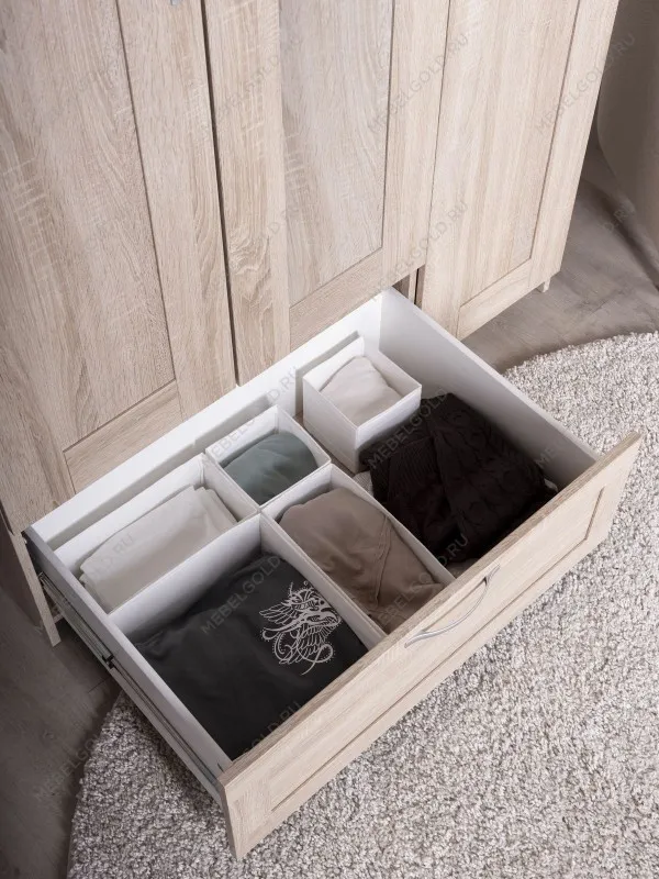 Шкаф Сириус, 3 двери и 1 ящик, 117х59х220 см, дуб сонома | изображение 3