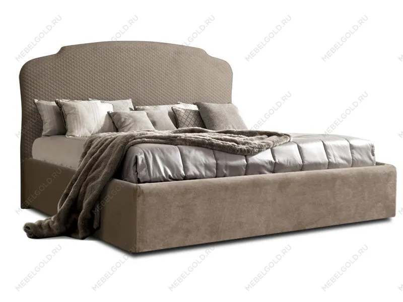 Кровать Римини 1,6 м, с подъемным механизмом (пепел), РМКР-2[3], стеганые царги | изображение 1