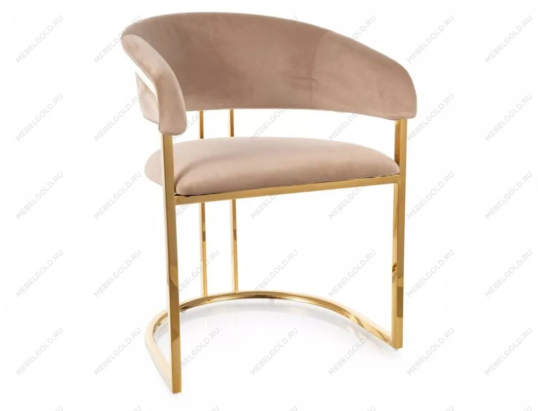 Стул кухонный Signal Tulipe Velvet Bluvel 28 (бежевый/золотой)
