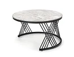 Комплект Halmar FLAMINGO, 2 стола журнальных (серый мрамор/черный) | изображение 5