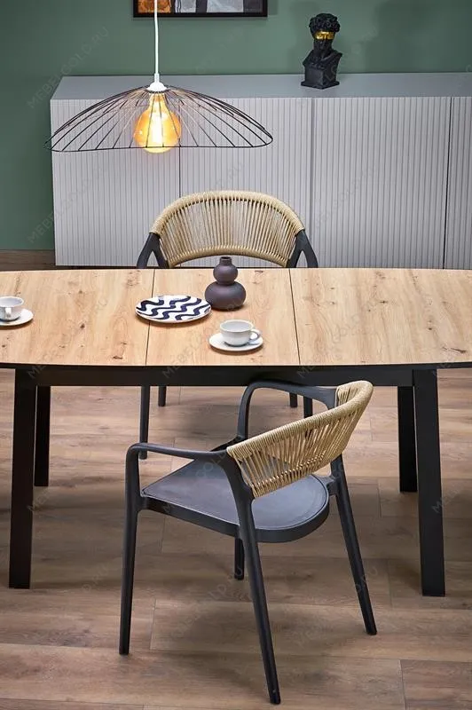 Стол обеденный Halmar BARRIL 130 (дуб артизан/черный) | изображение 14