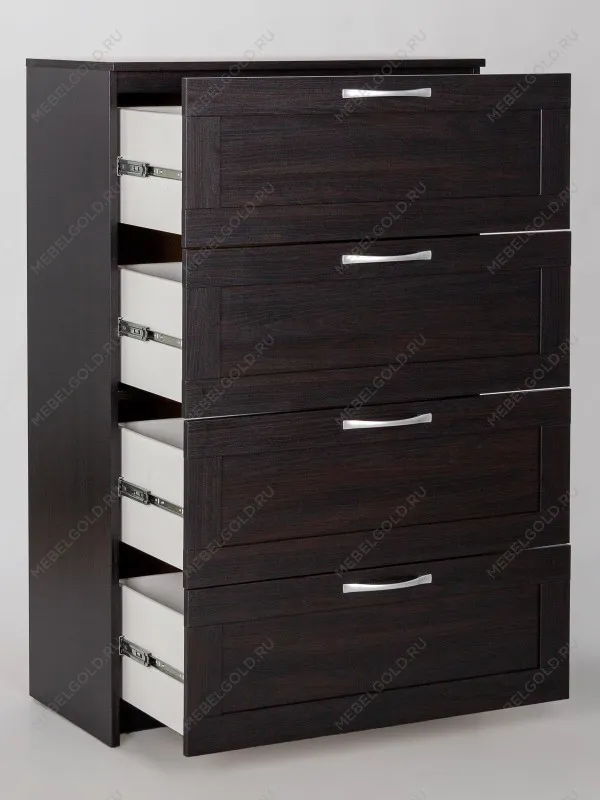 Комод Сириус, 4 ящика, 78х41х123 см, дуб венге, черно-коричневый | изображение 10