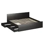 Ящик выкатной для кроватей СИРИУС, 138х60х20 см, черно-коричневый, дуб венге | изображение 12