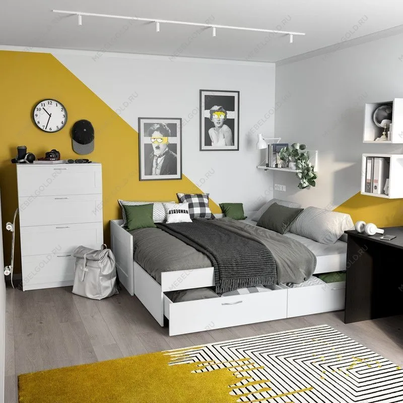 БРИМНЭС / СИРИУС кровать раздвижная ИКЕА / IKEA 80х200 белая