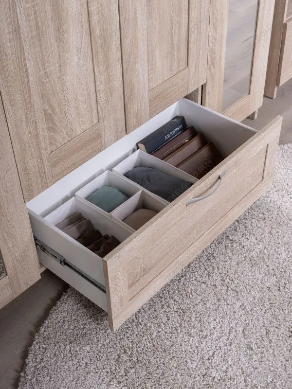 Шкаф Сириус, 4 двери и 1 ящик с зеркалами, 156х50х190 см, дуб сонома | изображение 3