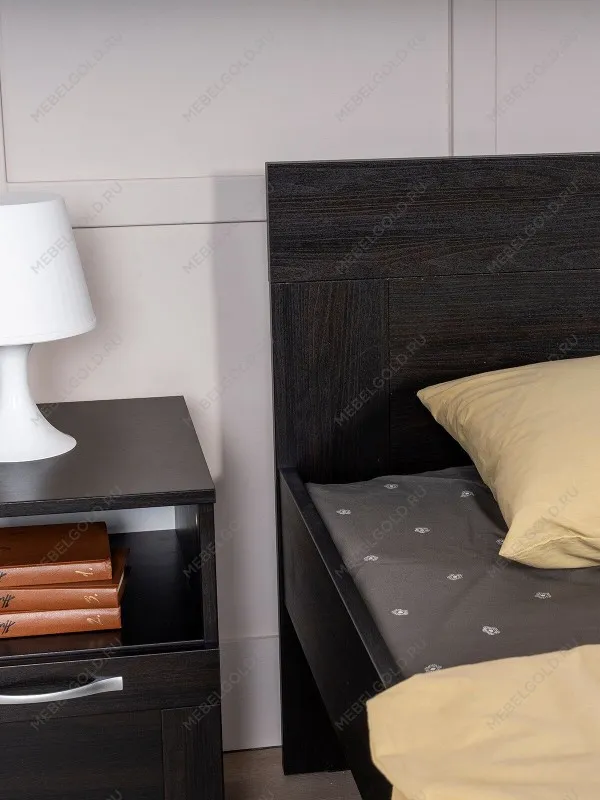 Кровать двуспальная Сириус, 180х200 см, черный, дуб венге | изображение 3