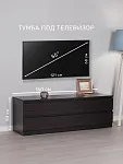 Комод Мальта, 4 ящика, горизонтальный, с доводчиками, 160х48х54 см, черно-коричневый, дуб венге | изображение 1