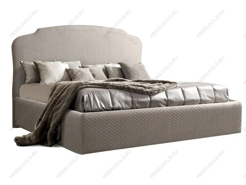 Кровать Римини 1,8 м, с подъемным механизмом (светло-серый), РМКР180-1[3], гладкие царги | изображение 1