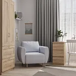 Кресло для отдыха Тулисия пастельно-голубой, ткань рогожка | изображение 3