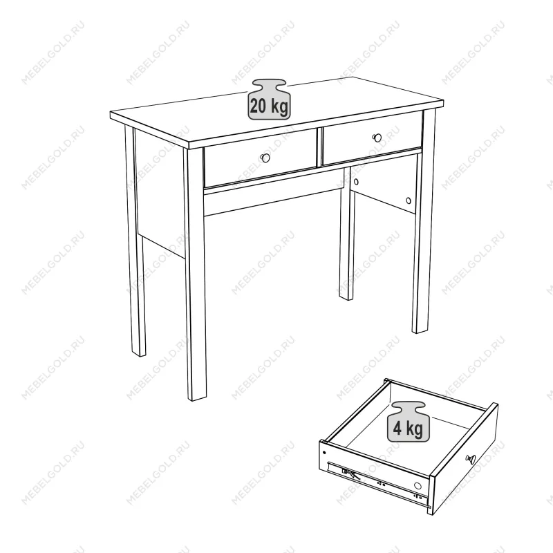 САГА стол туалетный 92х45 белый/ясень | изображение 3