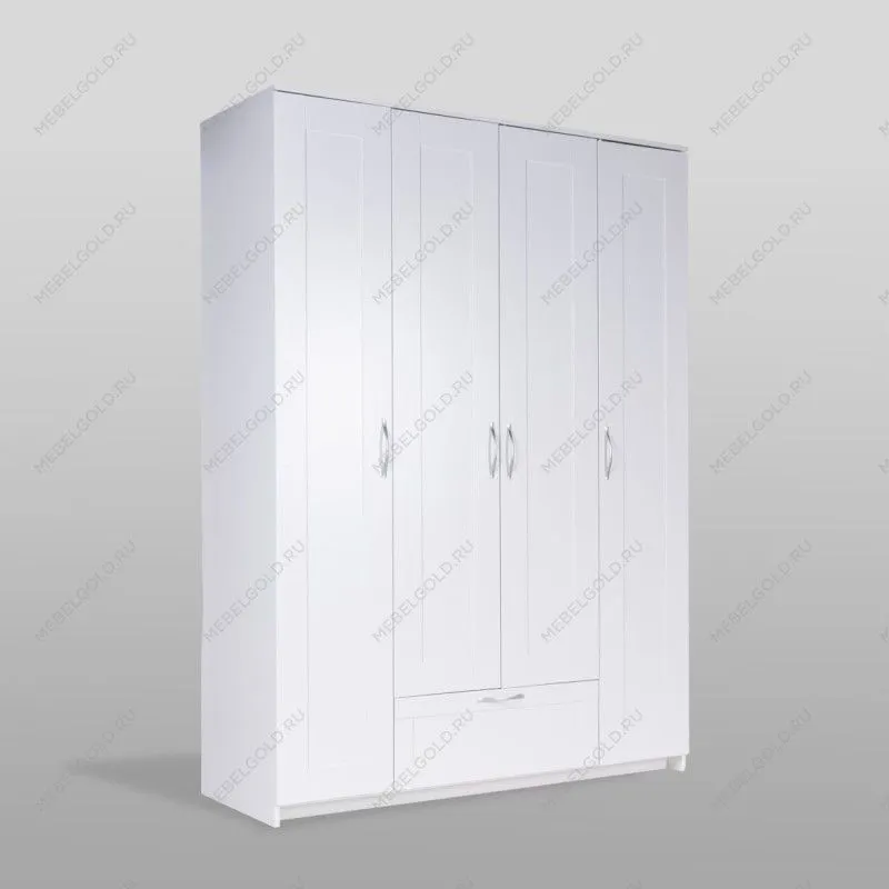 Шкаф Сириус, 4 двери и 1 ящик, 156х59х220 см, белый