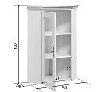 Шкаф верхний с витриной Кентаки NADN1W белый - Выставка Лобня | изображение 3