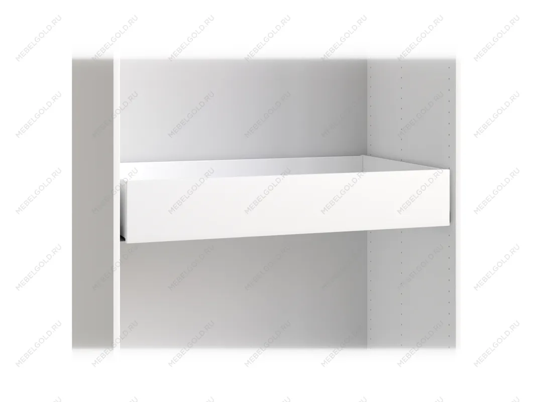 Ящик МАКС длинный выдвижной в двухдверный шкаф, ДСП, цвет белый | изображение 1
