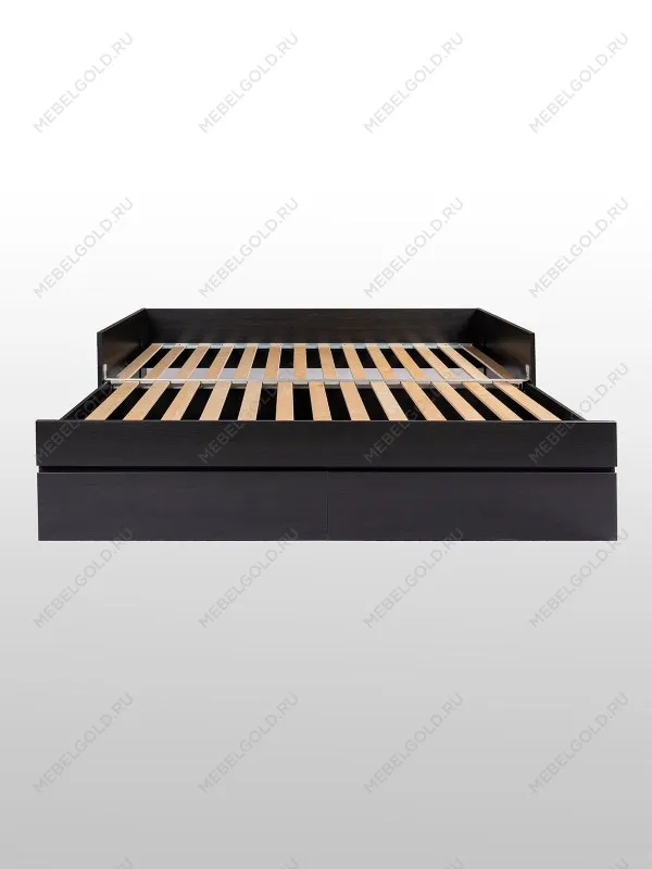 Кровать раздвижная Сириус, с ящиками, 90х200/180х200 см, дуб венге, черно-коричневая | изображение 14