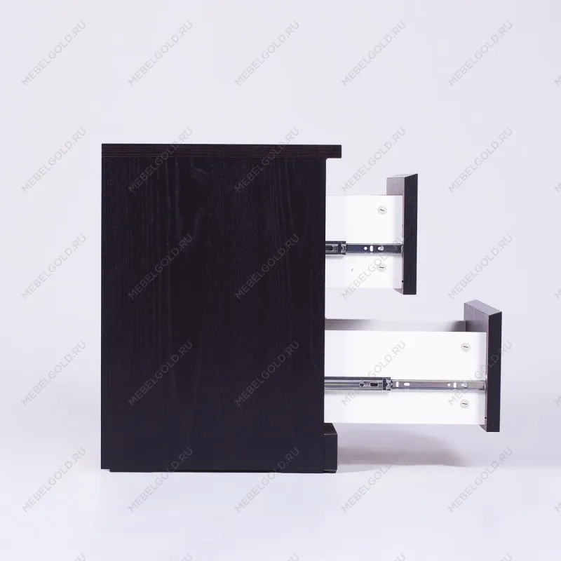 Тумба прикроватная Варма, 2 ящика, 40х55х40 см, шпон натурального дерева, ясень черный | изображение 13