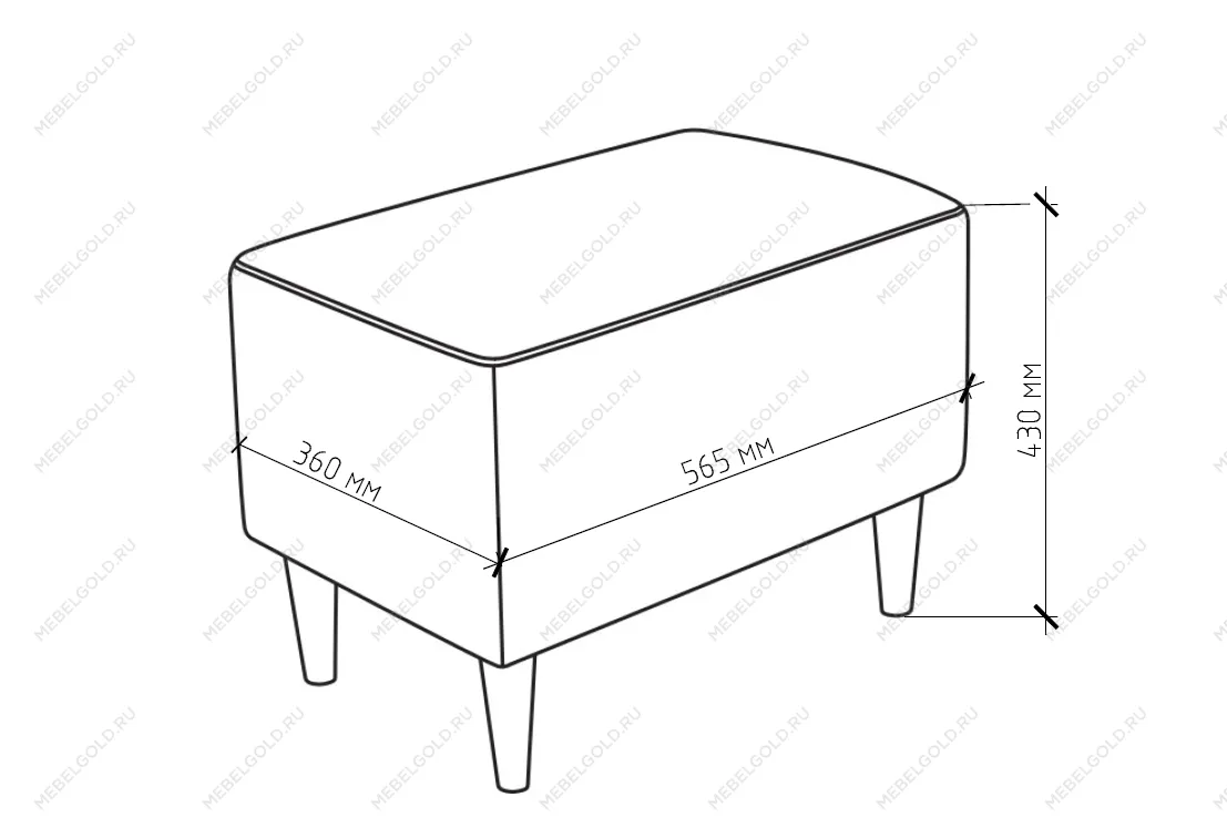 Пуф Киркас светло-серый, рогожка | изображение 2