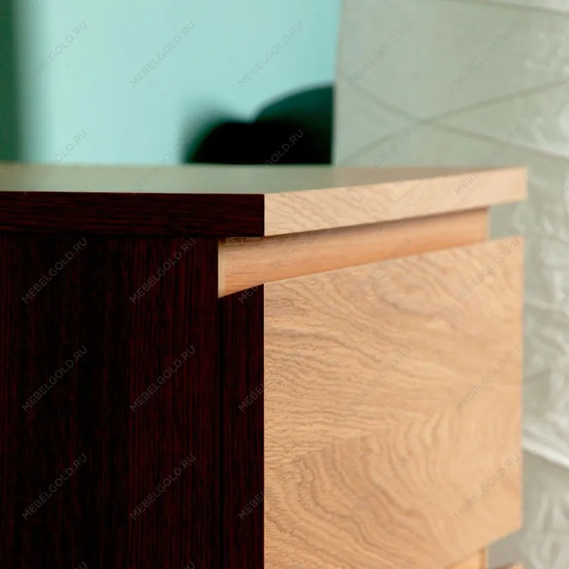 Комод Варма, 6 ящиков, горизонтальный, 160х78х40 см, шпон натурального дерева, дуб беленый | изображение 2