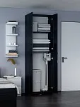 Шкаф Макс, 2 двери, 75х38х233 см, черно-коричневый, дуб венге | изображение 3